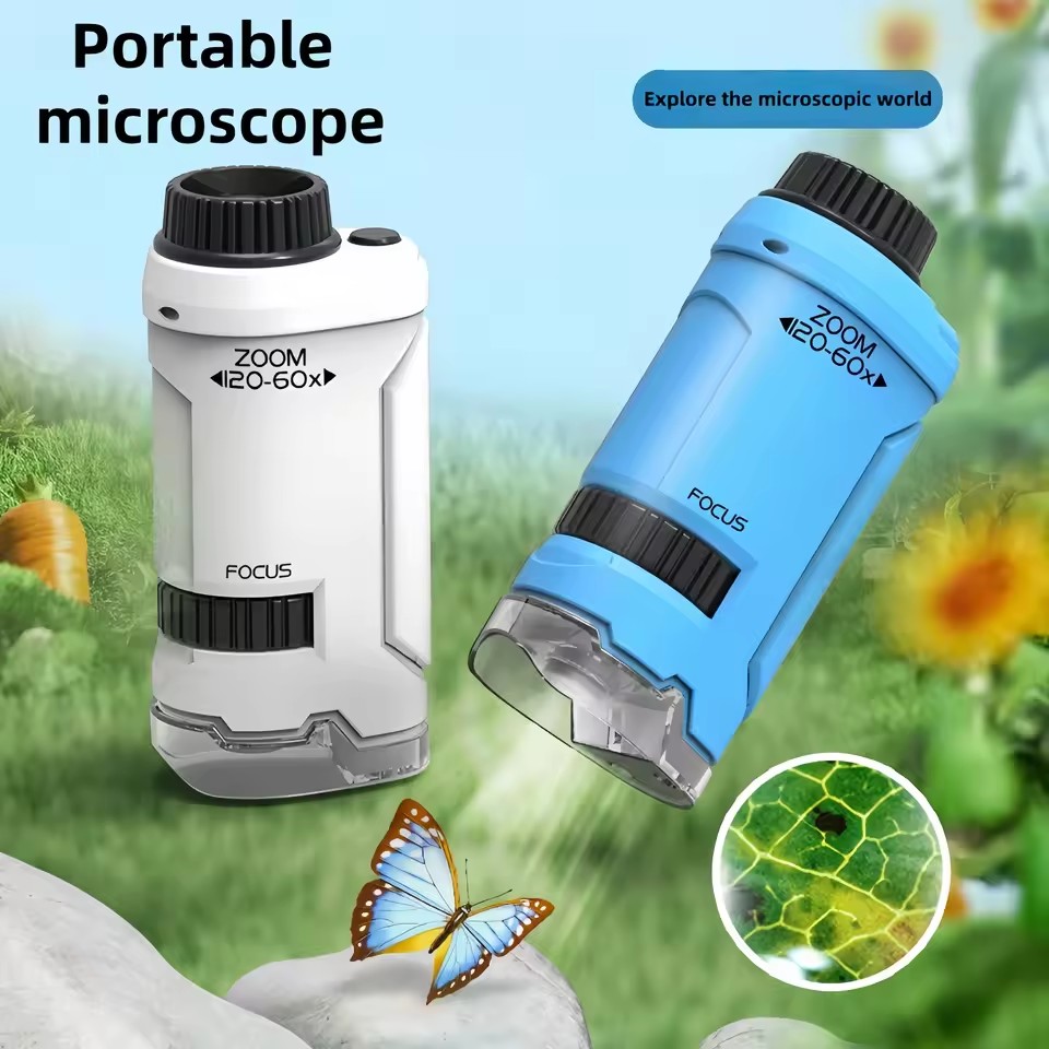 Science Max - Kit Mainan Mikroskop Saku 60-120x Mainan